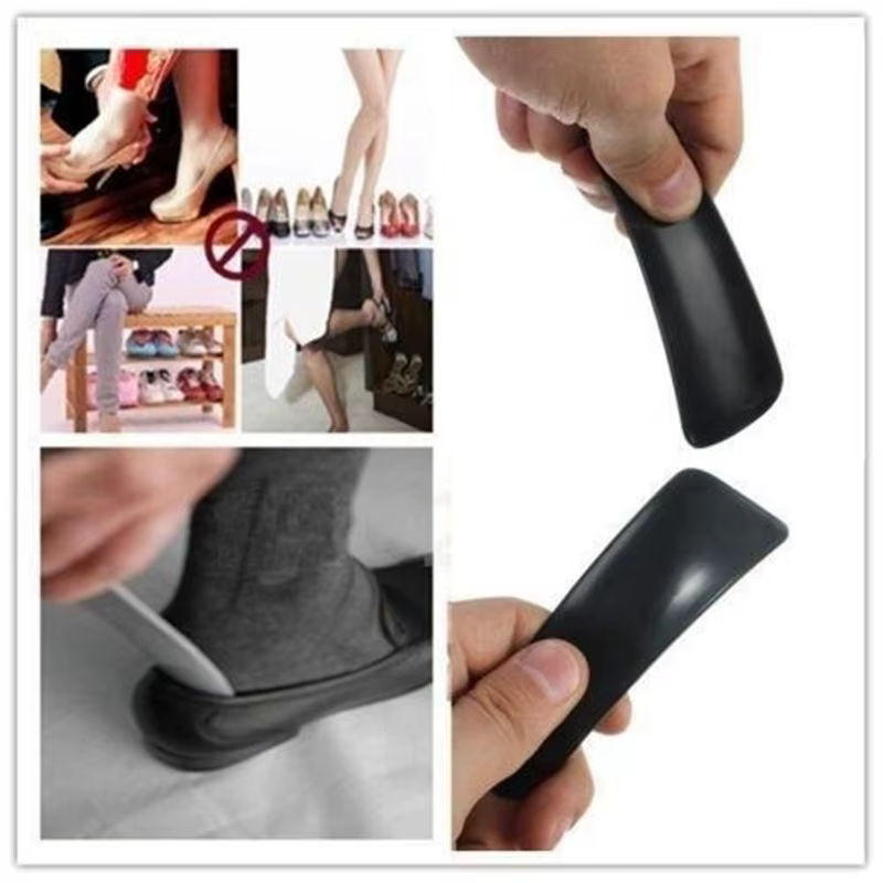 1 pièces 4 pièces 16cm cornes de chaussures professionnel noir en plastique corne de chaussure cuillère forme chausse-pied lève-chaussures Flexible robuste Slip