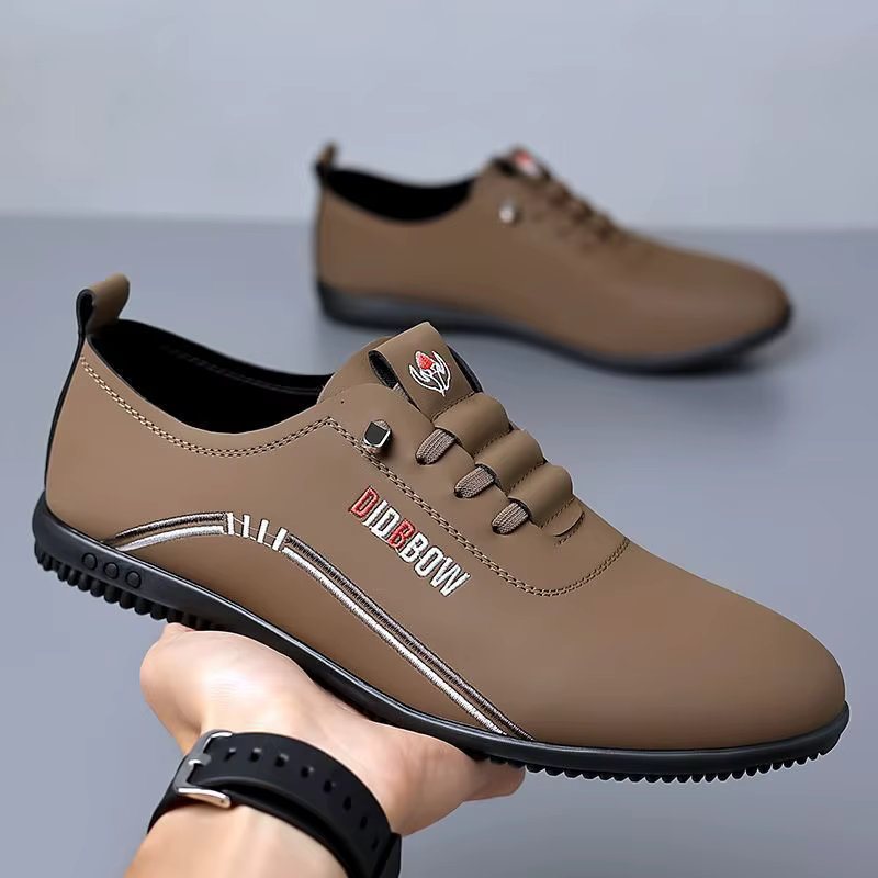 Chaussures en cuir pour hommes mode semelle souple