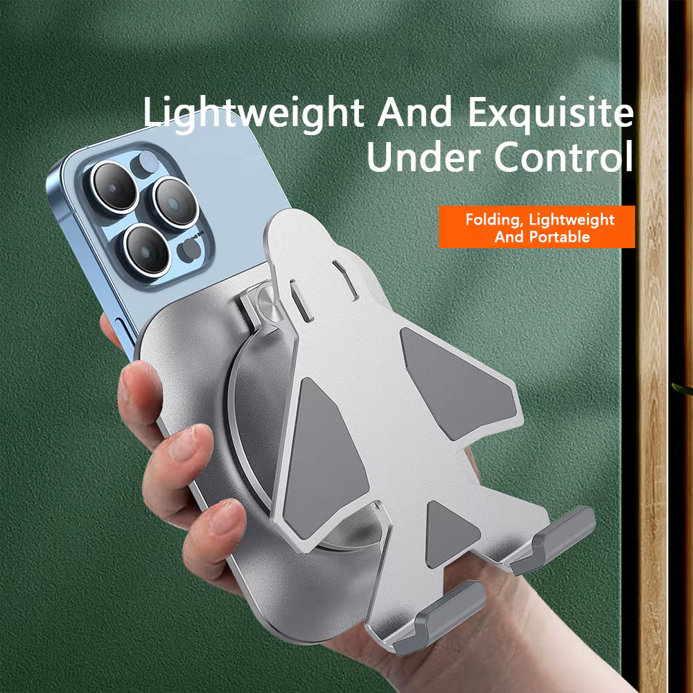 Support de téléphone réglable à rotation à 360 °, support de bureau pliable pour iPhone Samsung Xiaomi Redmi Huawei Oneplus, support de téléphone portable en alliage d'aluminium, support portable de b