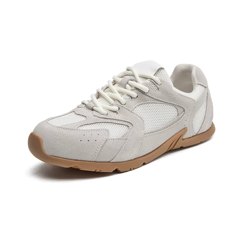 Baskets pour femmes Printemps-Été 2026 Nouveauté en cuir véritable Rétro Tendance Décontractées Plates à lacets