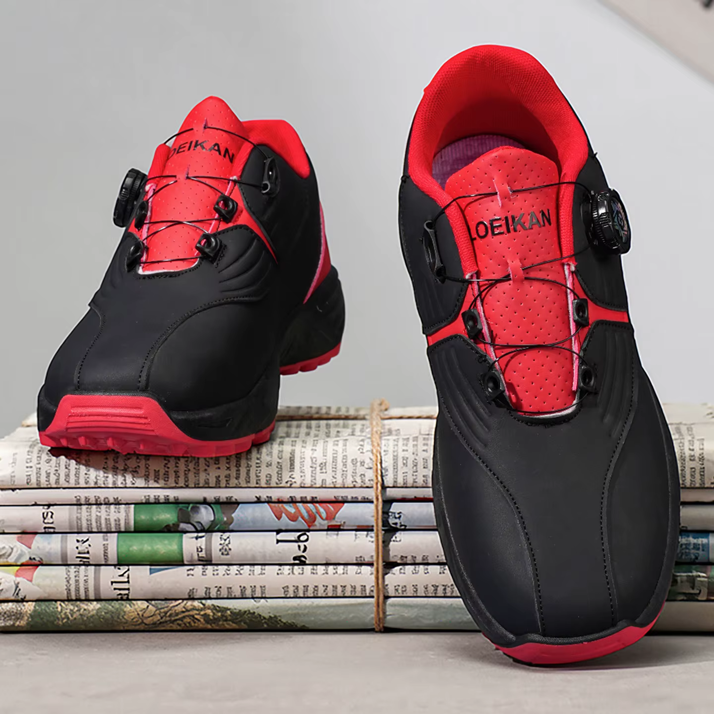 Chaussures de golf pour hommes : baskets athlétiques antidérapantes de haute qualité équipées d'un bouton rotatif pour un confort ultime !