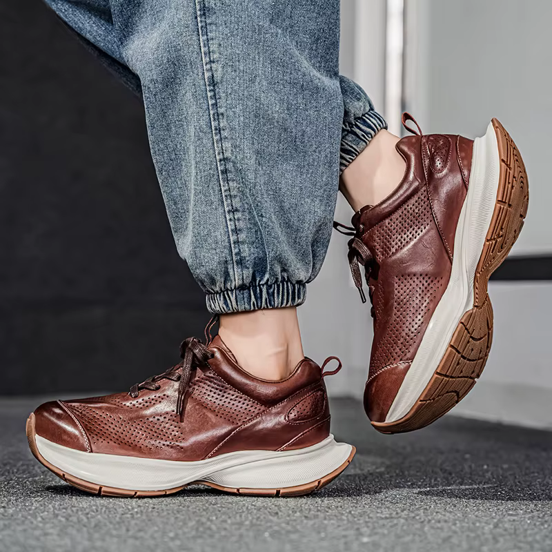 Hommes chaussures vulcanisées de haute qualité décontracté en cuir
