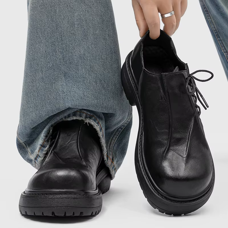 Derby chaussures en cuir à semelles épaisses pour hommes Styles de créateurs de mode Fête et Travail Loisirs et