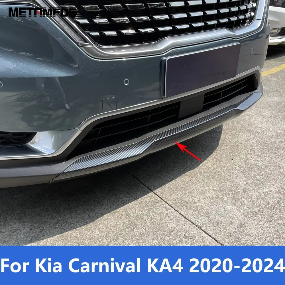 Accessoires pour Kia Carnival KA4 2020 – 2023 2024, Kit de carrosserie de pare-choc avant en Fiber de carbone, protecteur de séparateur de diffuseur de becquet