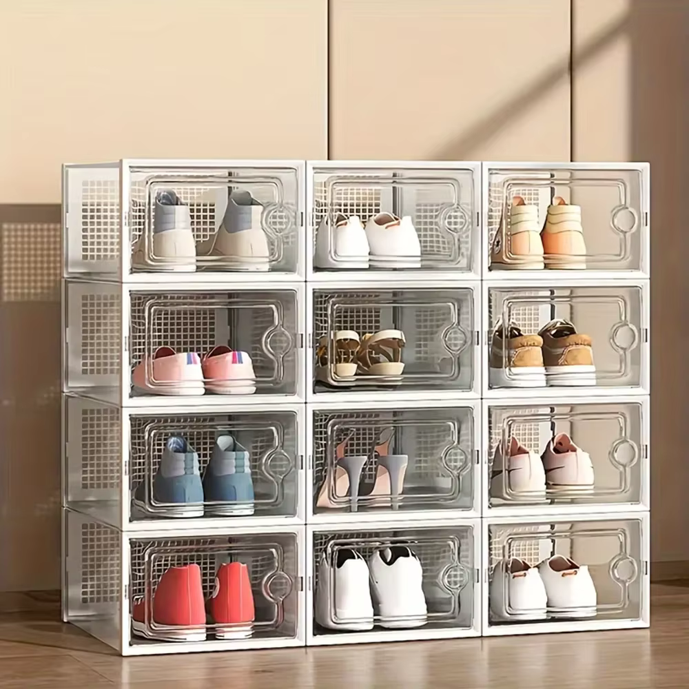 Boîtes à chaussures transparentes empilables