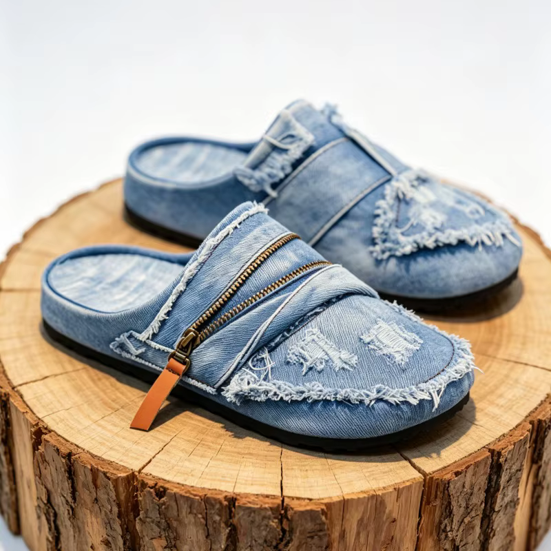 Chaussures décontractées tendance pour hommes été 2026 en toile denim bleue