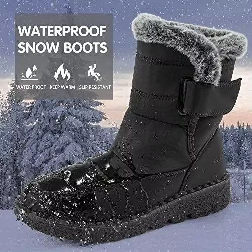 Bottes de neige plates imperméables pour femmes