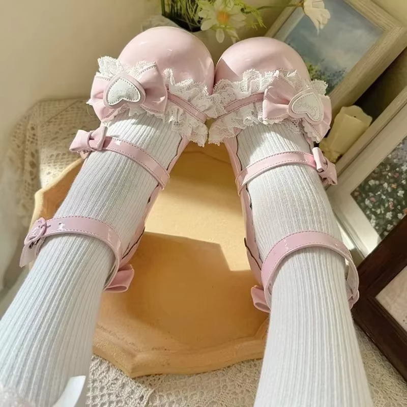 Doux Lolita Mary Jane chaussures bout rond talon confort
