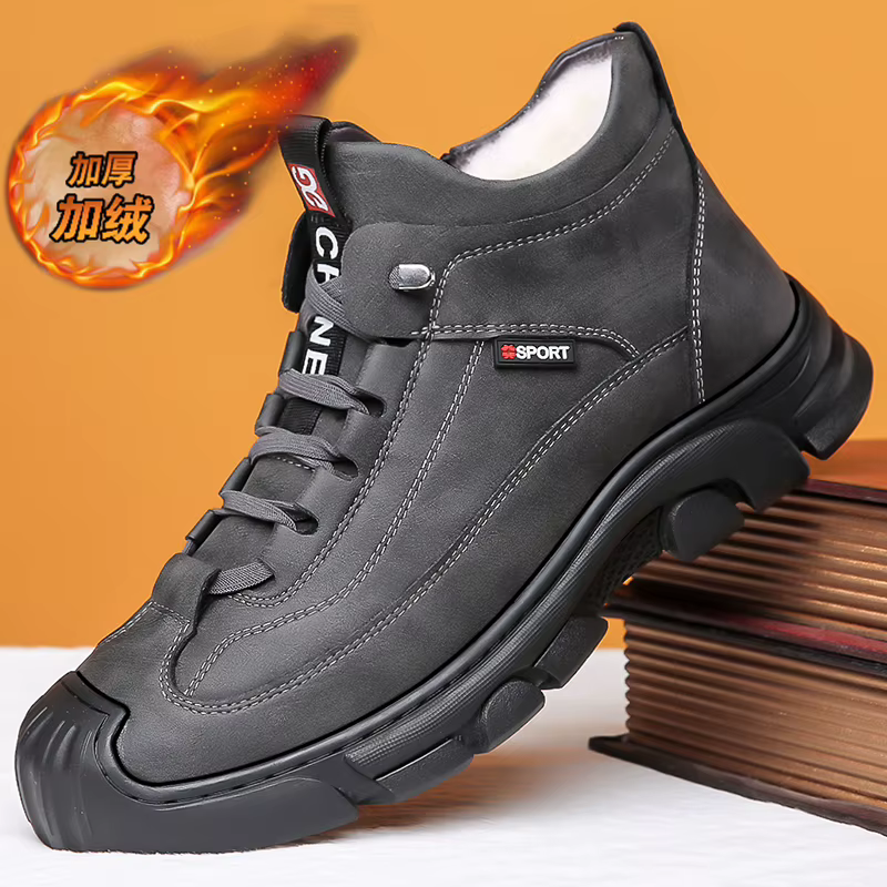 Bottes en cuir Pu hommes printemps chaussures hautes décontractées