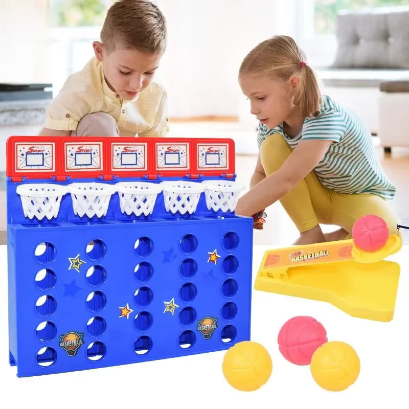 Jeu de tir au basket-ball avec balles rebondissantes, connectez 4 balles pour gagner, jeu de table, jeu interactif familial parent-enfant
