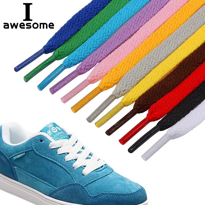 1 paire 100 120 CM longueur 29 couleurs lacet plat populaire chaussures de sport lacets décontracté toile unisexe
