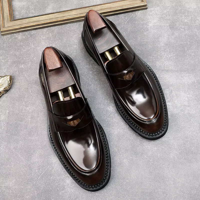Chaussures pour hommes surdimensionnées, en cuir véritable, pour le travail, style anglais, style Oxford