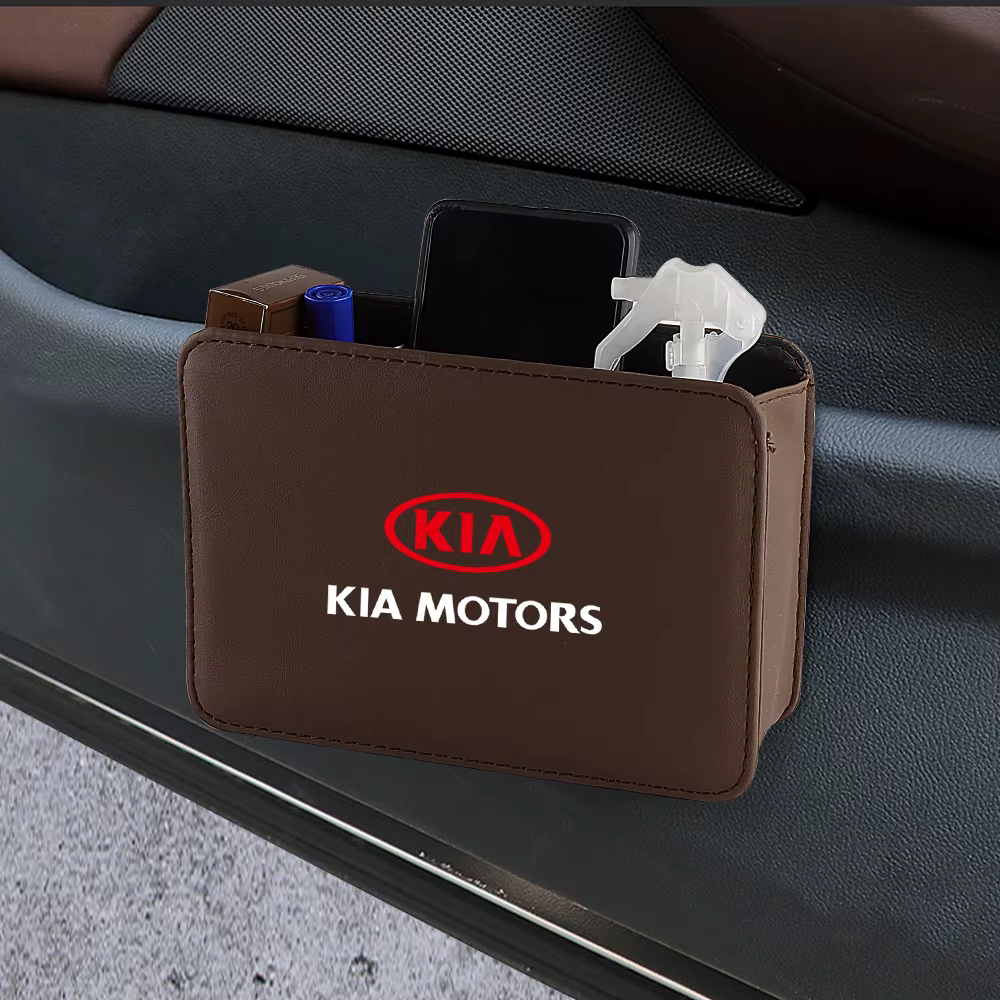 Accessoires de voiture porte latérale siège arrière organisateur boîte sacs de rangement en cuir pour KIA Rio Ceed Sportage Cerato Sorento Picanto Optima