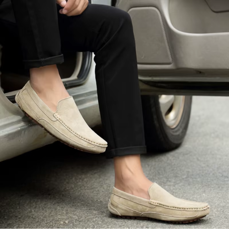 Mocassins en cuir suédé pour hommes