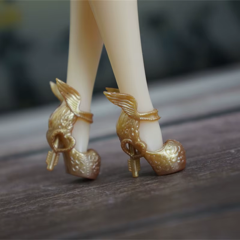 Chaussures plates à talons hauts pour filles, sandales à la mode, accessoires pour barbies, 1 paire