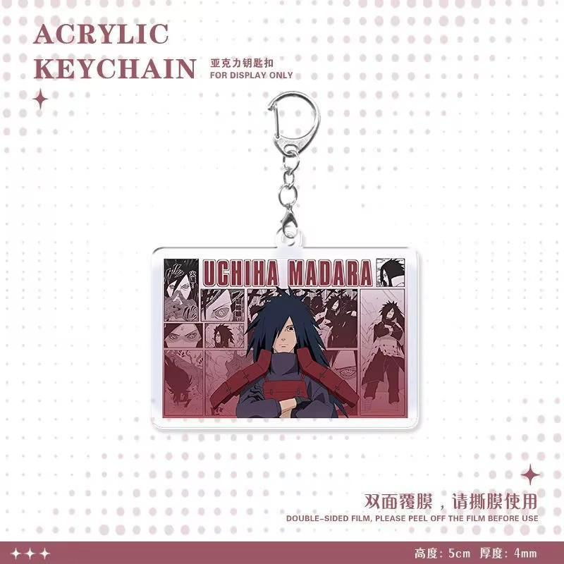 Porte-clés en acrylique Naruto Uzumaki, Sasuke Uchiha, Kakashi Hatake, accessoire d'anime, pendentif de sac à dos bidimensionnel de dessin animé