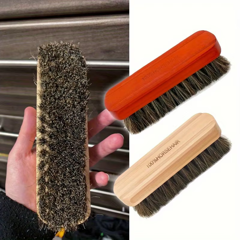 Brosse à chaussures en crin de cheval