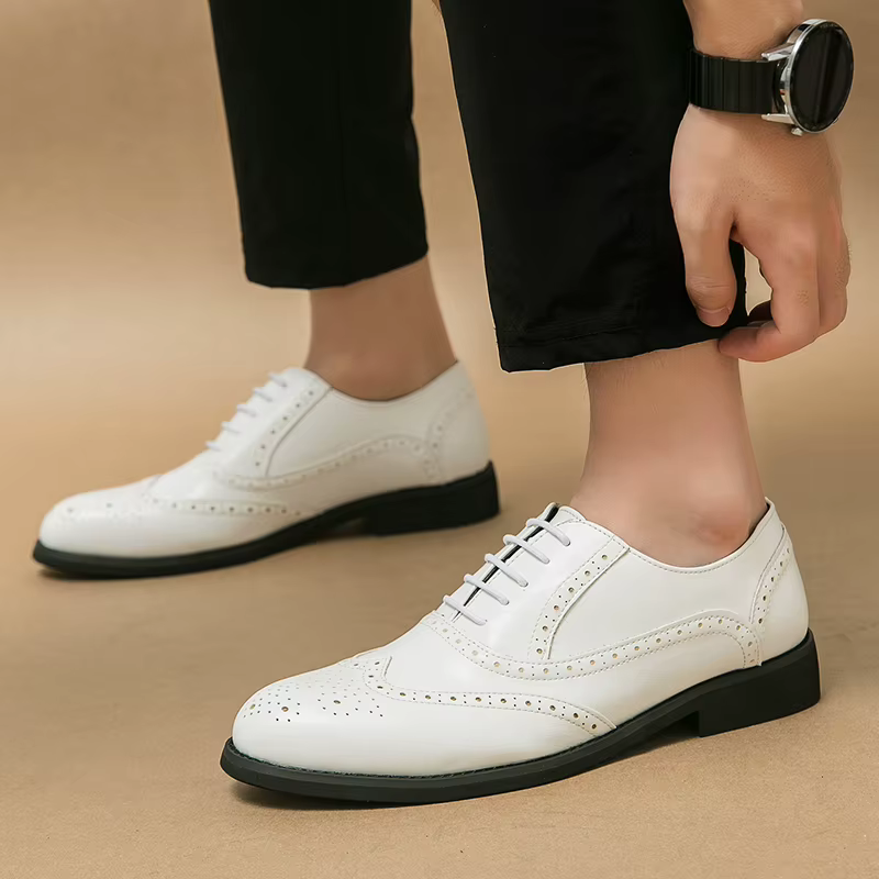 Chaussures Richelieu rétro bicolores pour hommes
