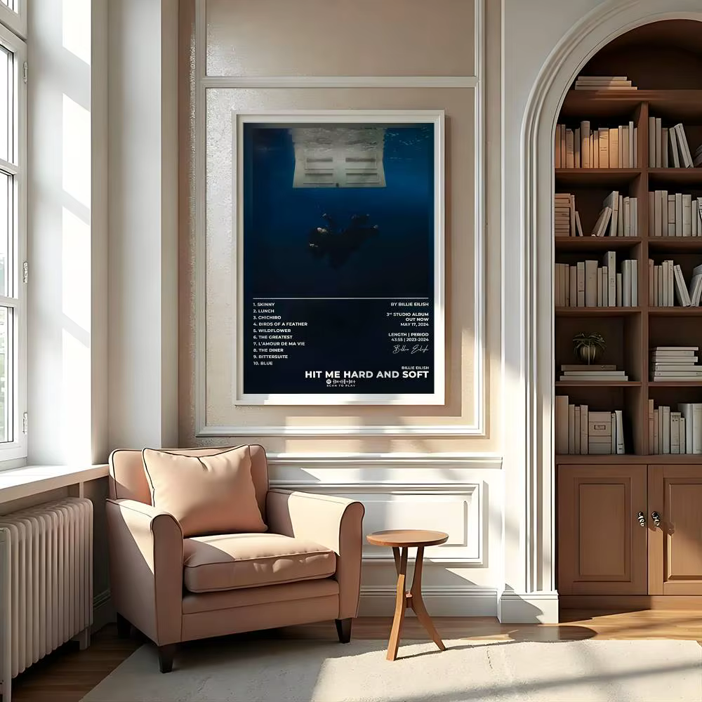 Autocollants muraux auto-adhésifs pour décoration de maison, imprimés de galerie d'affiches Singer B-Billie E-EilishS, autocollants muraux pour salon
