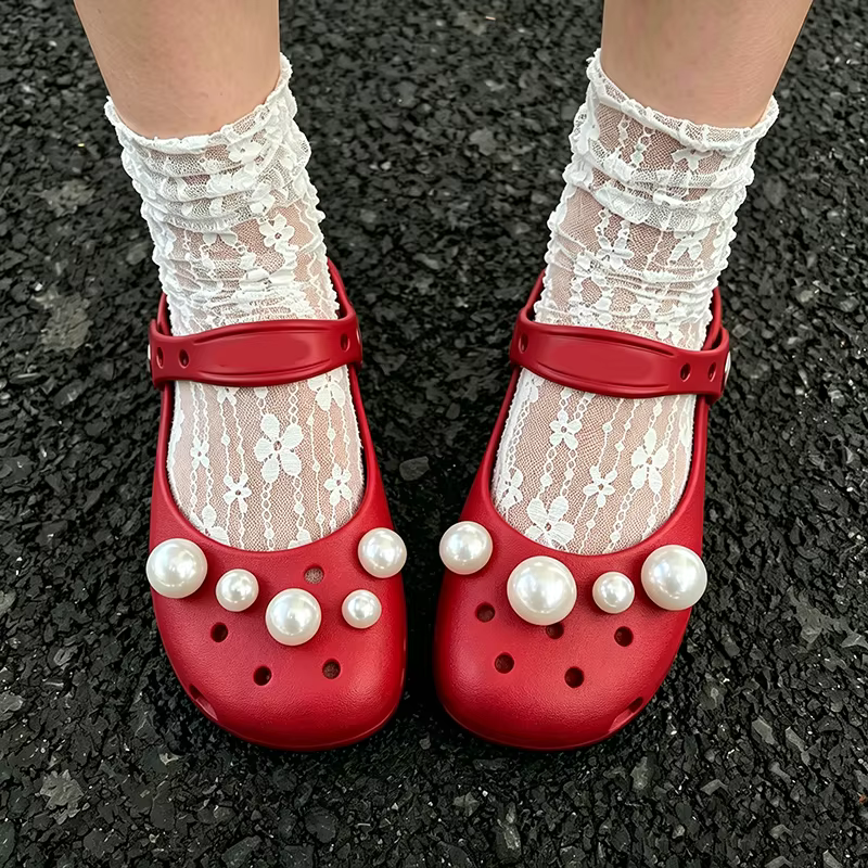 Accessoires de luxe pour sabots de ballet perlés