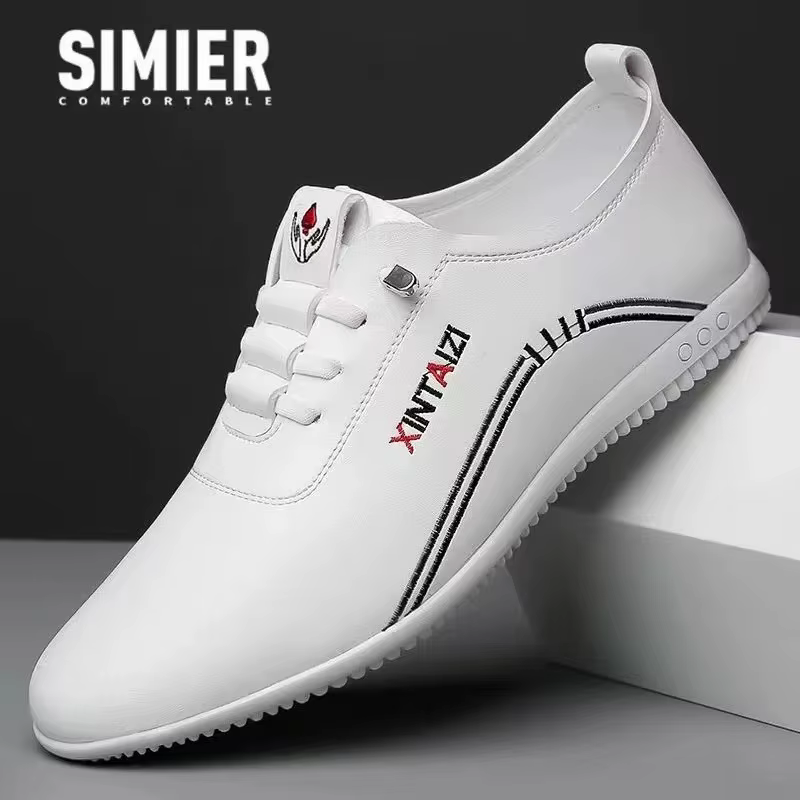 Chaussures en cuir pour hommes mode semelle souple