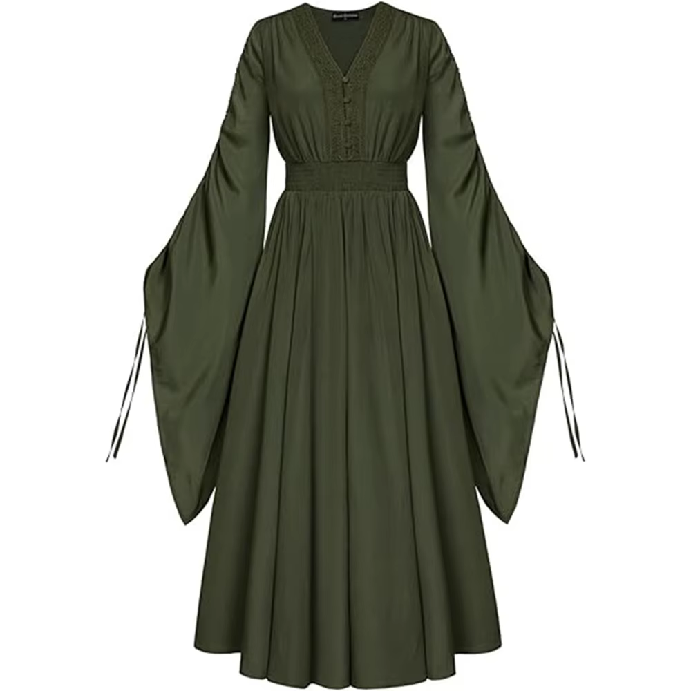 Robe Renaissance pour femmes Vintage médiévale robe à manches bouffantes Chemise