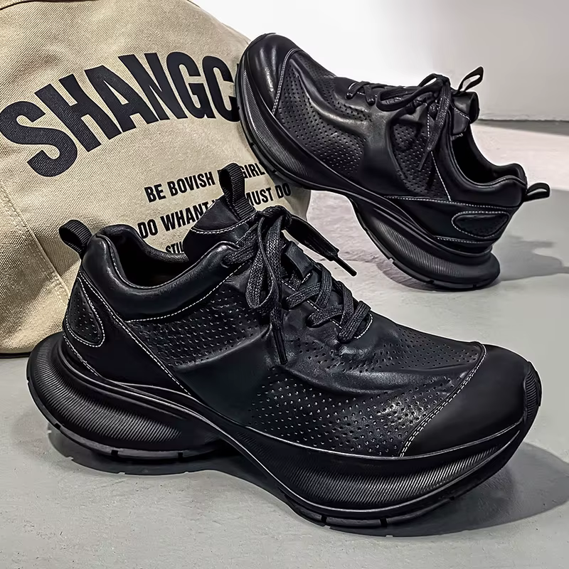 Hommes chaussures vulcanisées de haute qualité décontracté en cuir