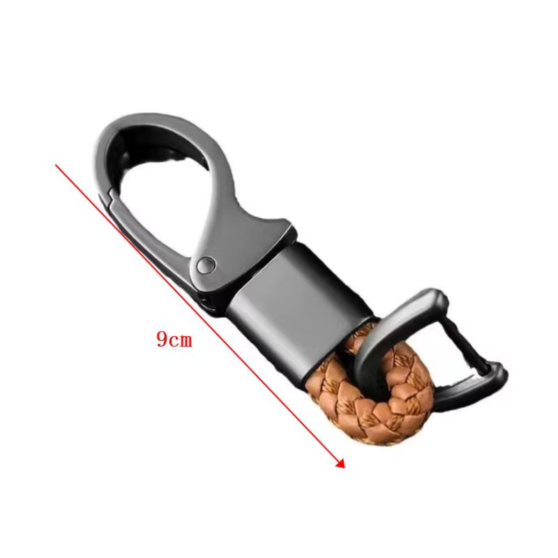 Porte-clés de voiture personnalisé pour homme, accessoire créatif en corde tressée et métal, pendentif durable pour clés