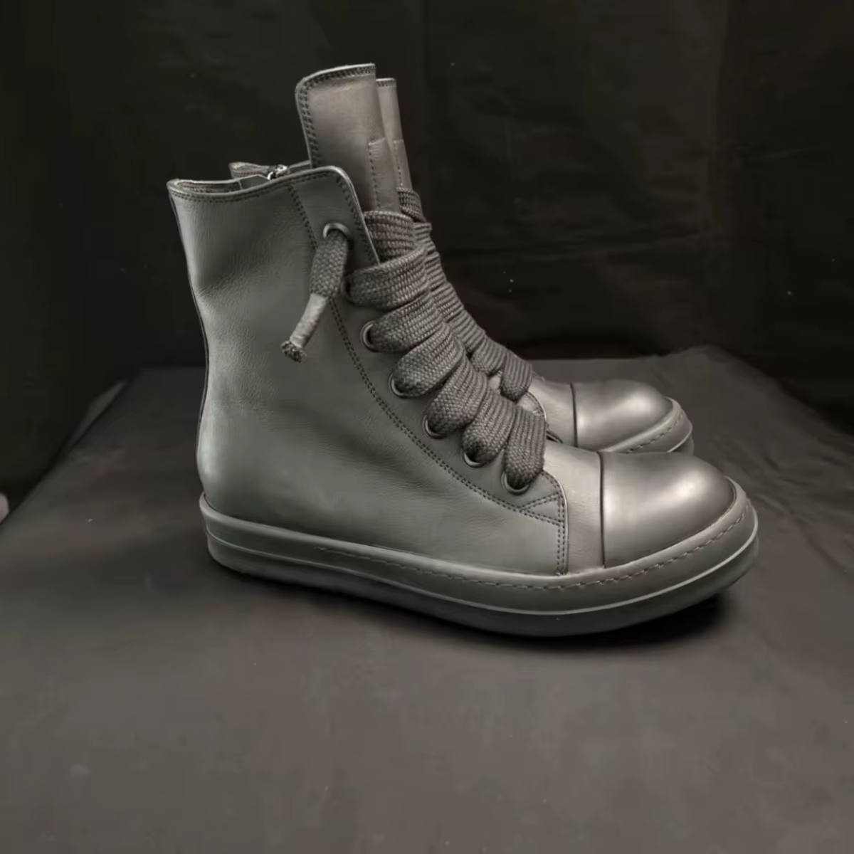 Marque r-o chaussure entièrement en cuir noir chaussures hommes Sneaker femmes haut
