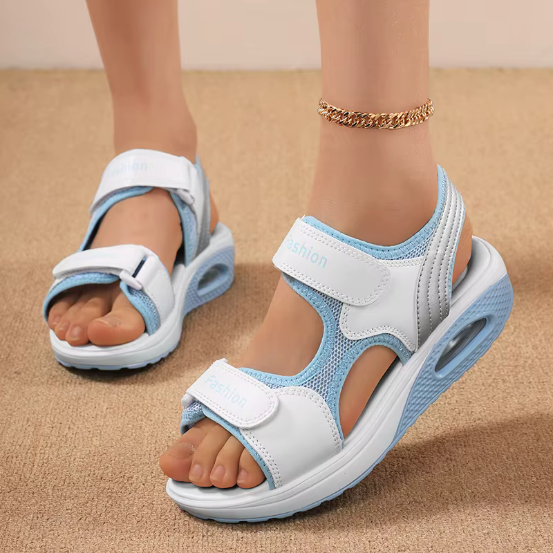 Coussin d'air sandales de sport femmes 2025 été nouveau respirant absorption des chocs mode chaussures de plage vêtements chauds léger décontracté