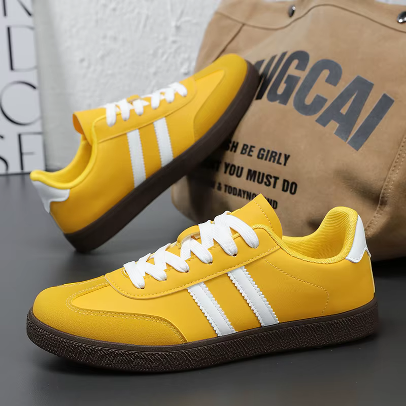 Baskets jaunes style streetwear pour hommes