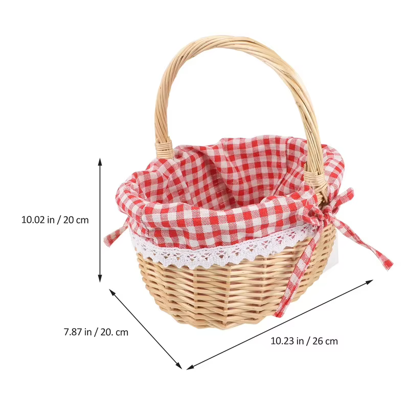Zerodeko petit chaperon rouge panier tissé à la main sac de pique-nique panier cadeau panier de rangement en osier panier intérieur en lin rangement