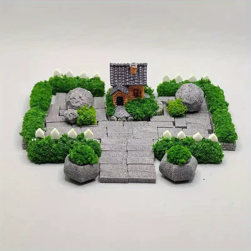 Ensemble d'accessoires de jardin Mini modèle 30 pièces, ensemble de maison Miniature, Micro décoration de paysage pour bricolage, décoration de jardin artisanale