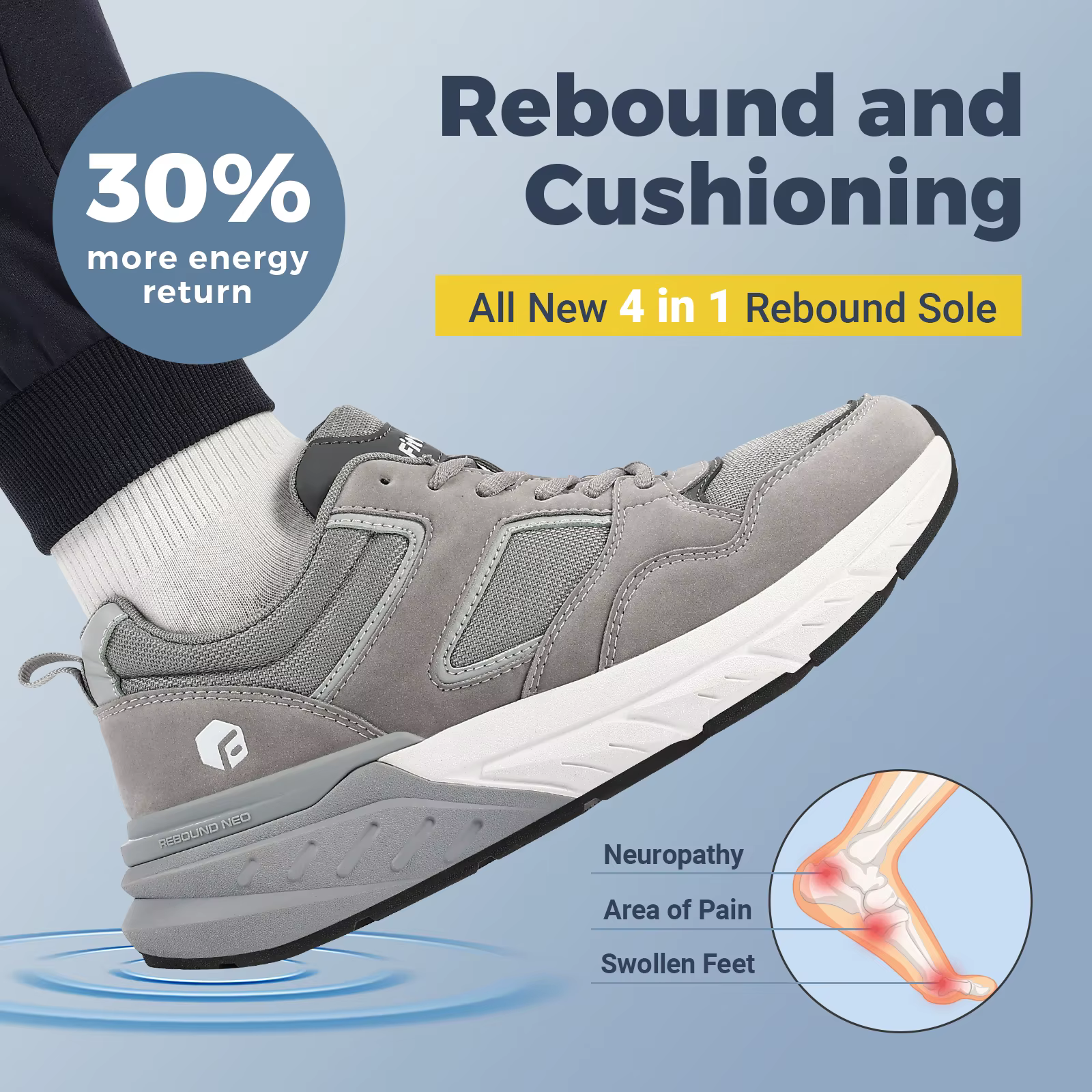 Nouvelles chaussures de course pour hommes 4E baskets large largeur avec Support de voûte plantaire pour pieds plats