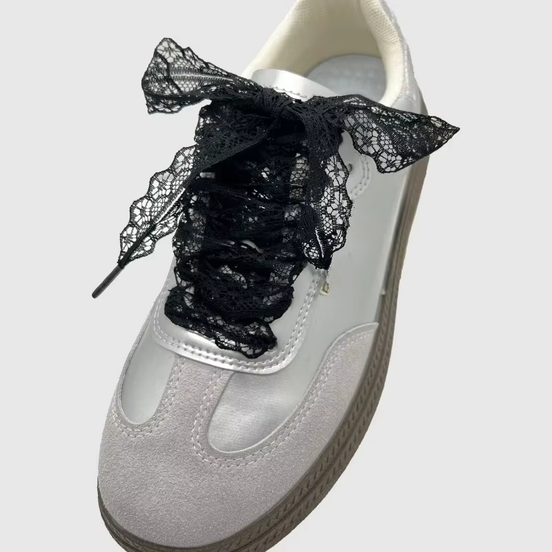 1 paire femmes toile baskets en plein air chaussures décontractées lacet 100/120/140CM