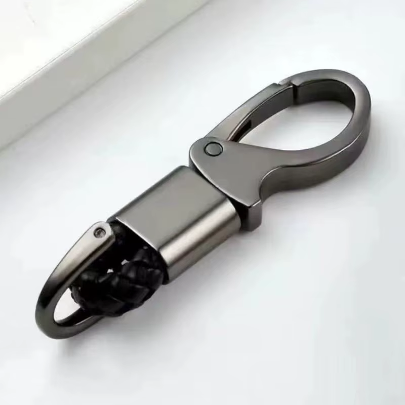 Porte-clés de voiture personnalisé pour homme, accessoire créatif en corde tressée et métal, pendentif durable pour clés