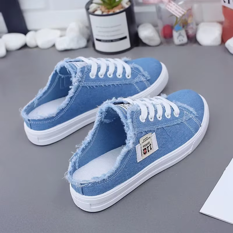 Baskets basses en toile denim pour femme Printemps-Été 2024
