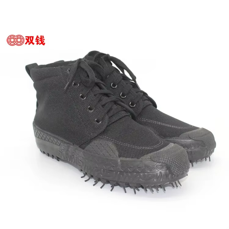 Chaussures d'entraînement montantes noires à double argent