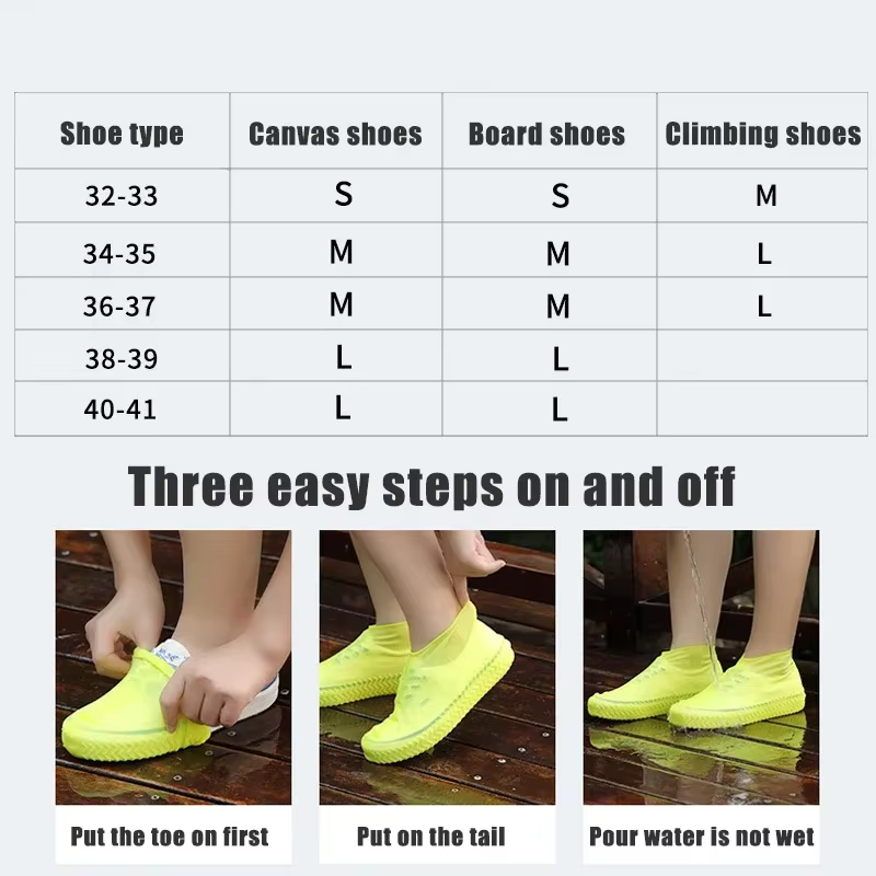 Couvre-chaussures imperméables en Silicone