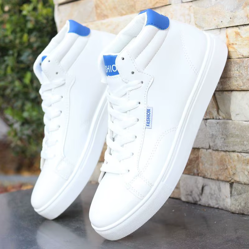 Baskets blanches en Faux cuir pour hommes