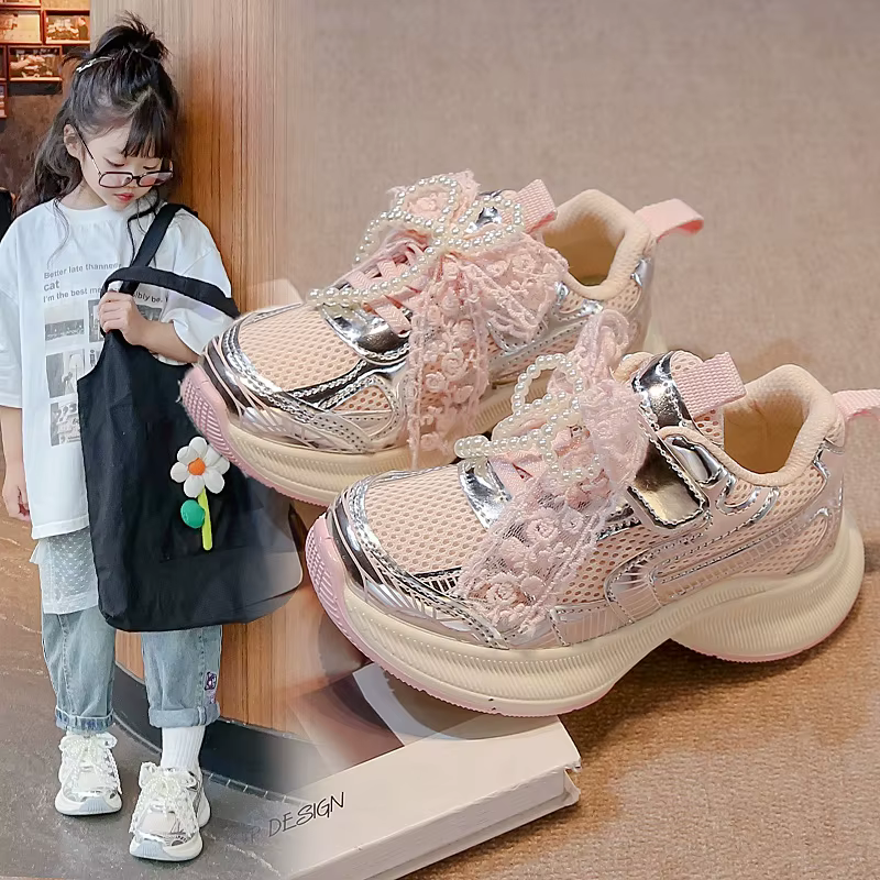 Chaussures de sport pour filles printemps automne rose