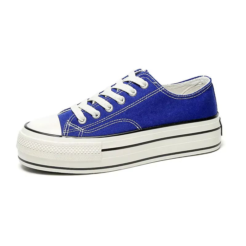 Chaussures basses en toile à semelle épaisse pour femmes