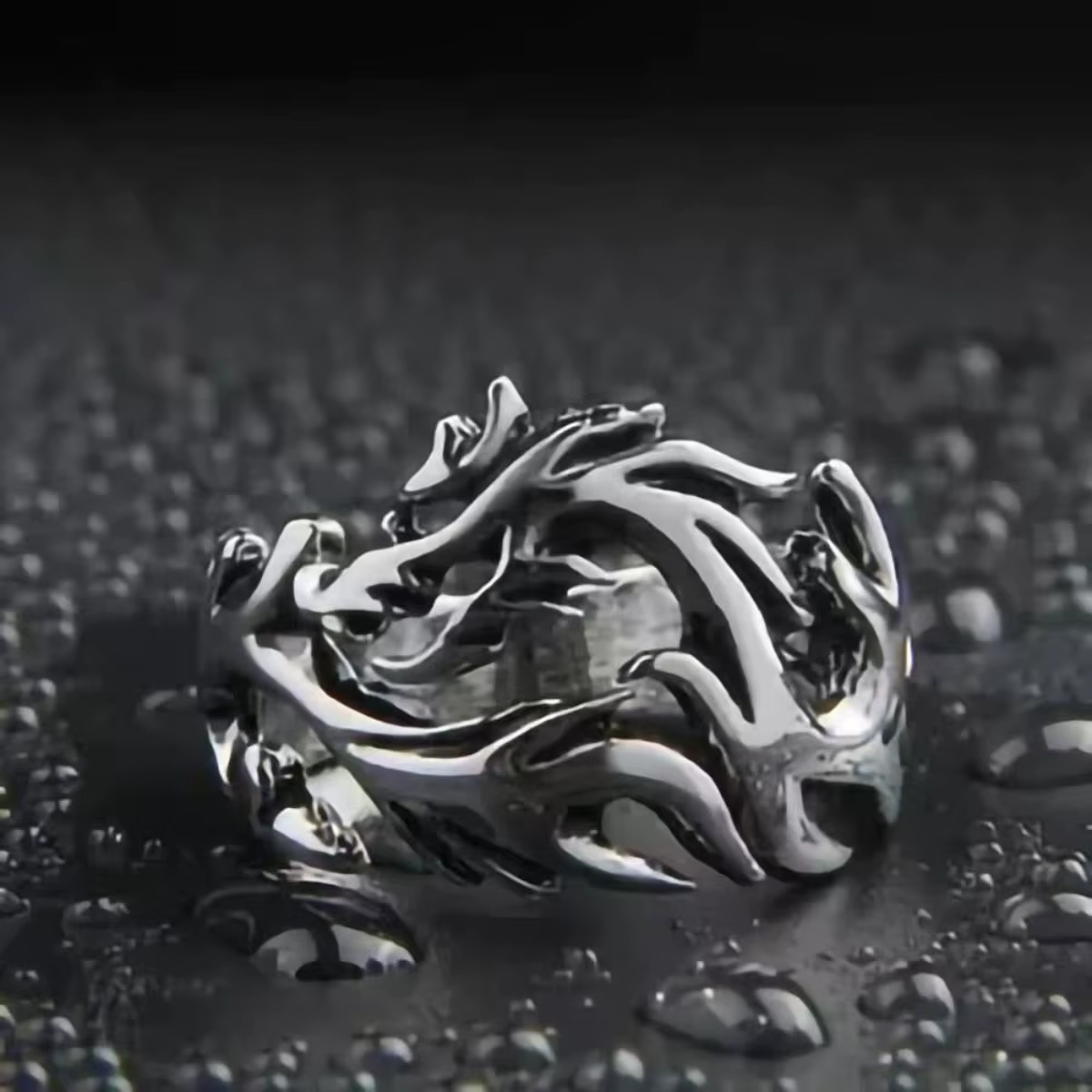 Bagues de forme irrégulière pour hommes, anneau ouvert réglable en acier inoxydable, couleur argent, bijoux Punk Vintage, cadeaux