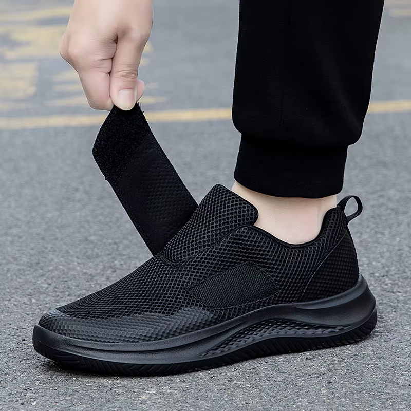 Hommes orthopédiques pieds larges gonflés marche chaussures décontractées pouce éversion réglage doux confortable