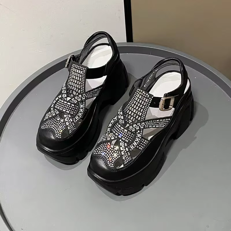 Papa sandales femmes 2025 été nouvelle plate-forme chaussures eau diamant sport