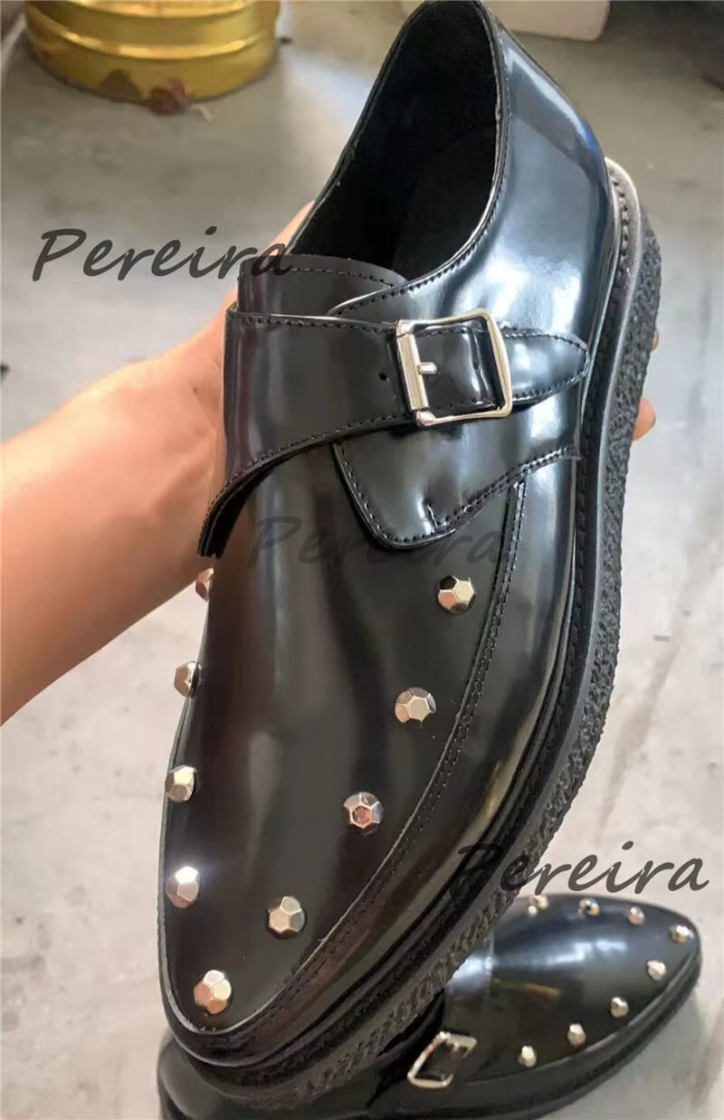 Chaussures Derby en cuir rouge brillant à lacets