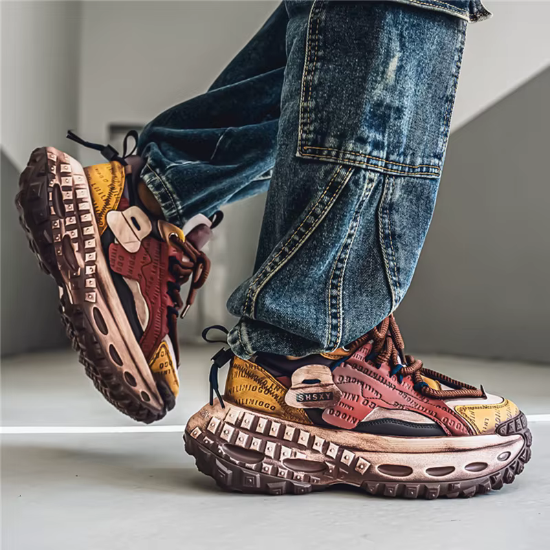 Hommes plate-forme baskets Vintage Design Skateboard décontracté en plein air haute qualité chaussures de Sport Style