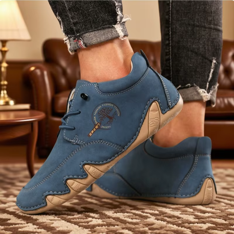 Nouveau fait à la main en cuir hommes bottes automne Design baskets 2025 homme respirant chaussures