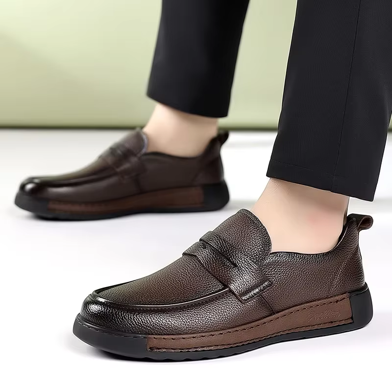 Mocassins en cuir véritable pour hommes