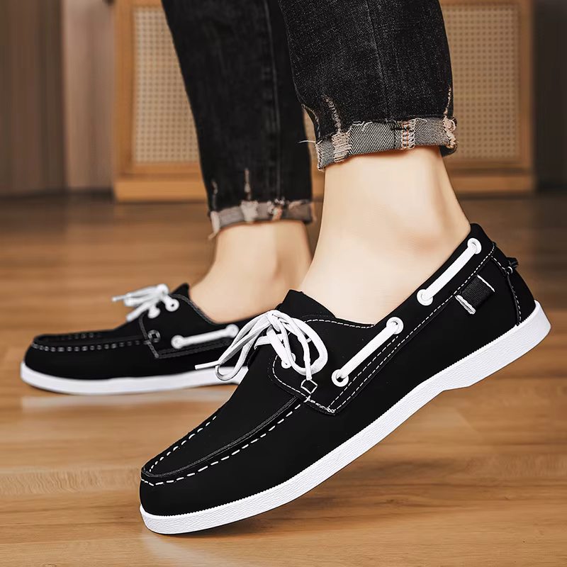 Hommes mocassins Design bateau chaussures en cuir PU de haute qualité confortable sans lacet doux plat polyvalent à la